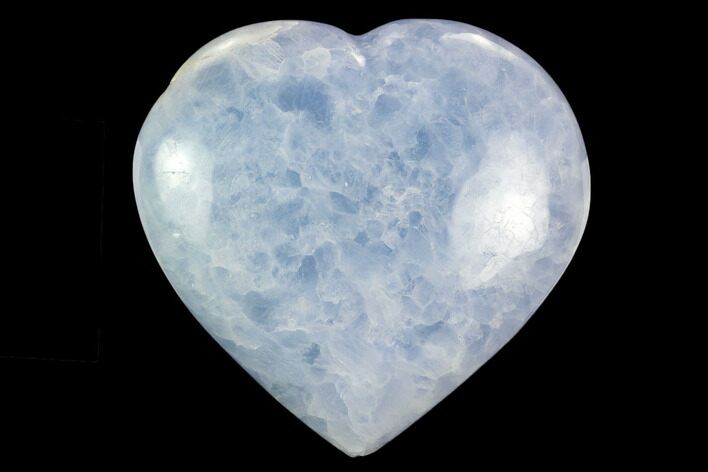 Polished, Blue Calcite Heart - Madagascar #126642